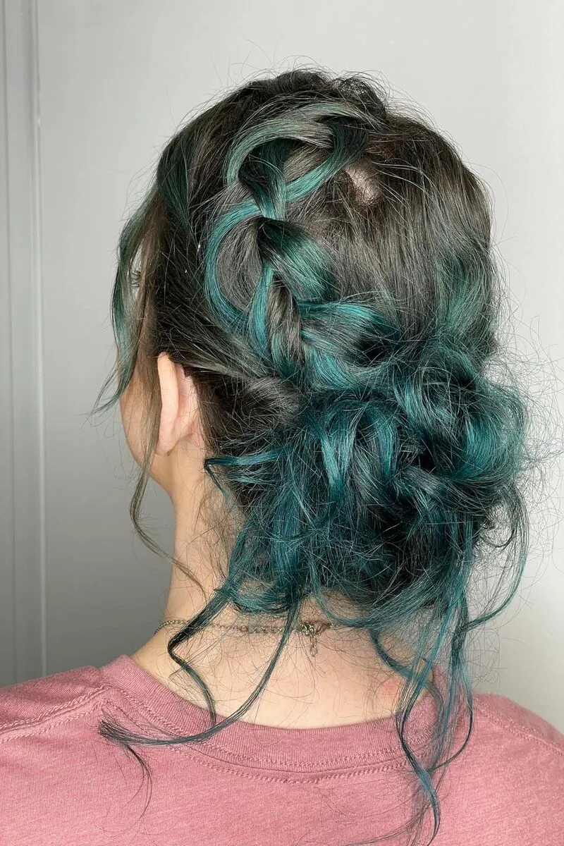 turqouise hair updo